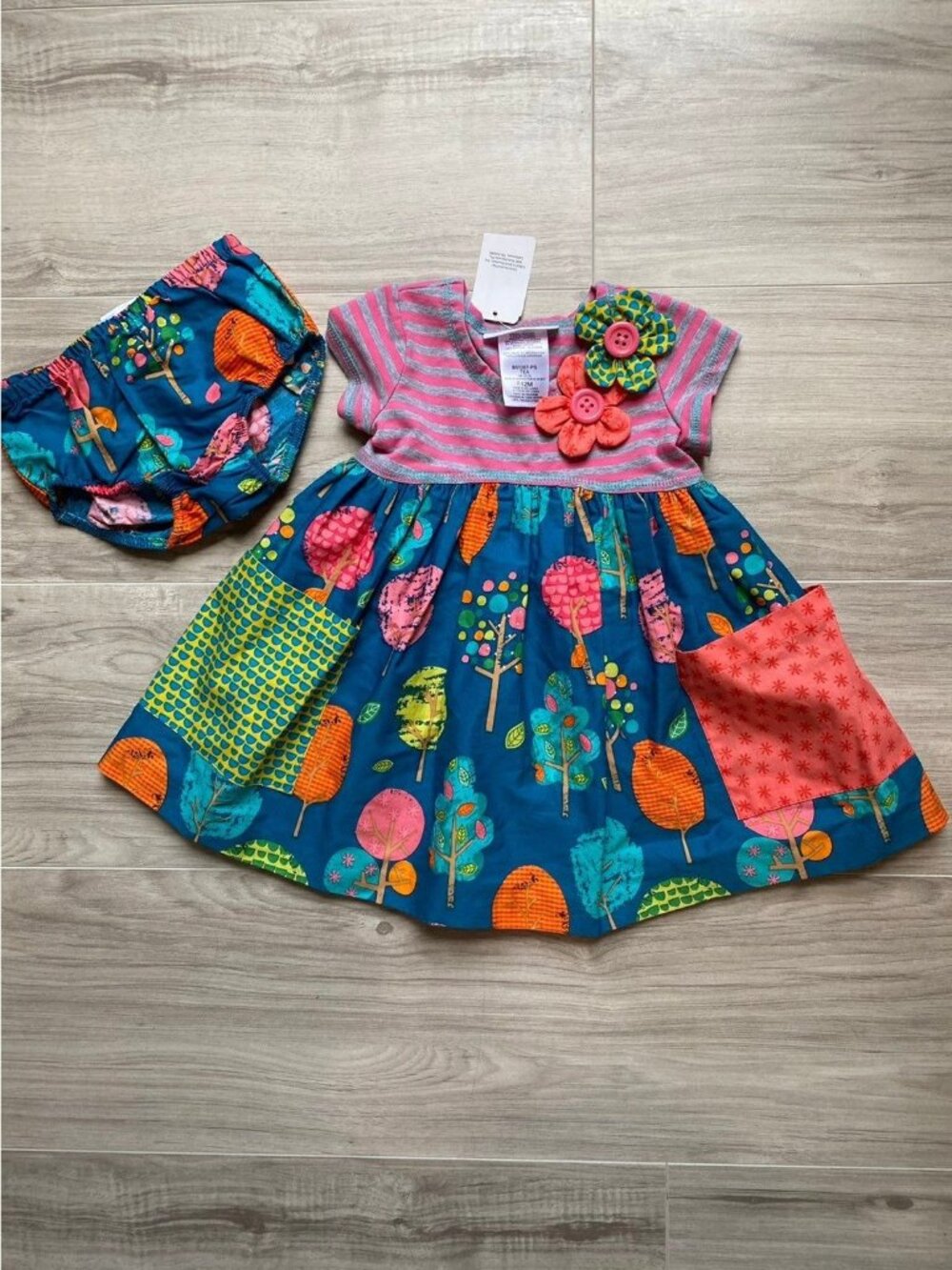 Bonnie Baby Flower Patchwork Dress